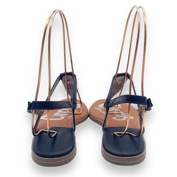 Circus Sam Edelman Cayden T Strap Thong Sandal Black Faux Leather Women’s Size 8 - Picture 10 of 16